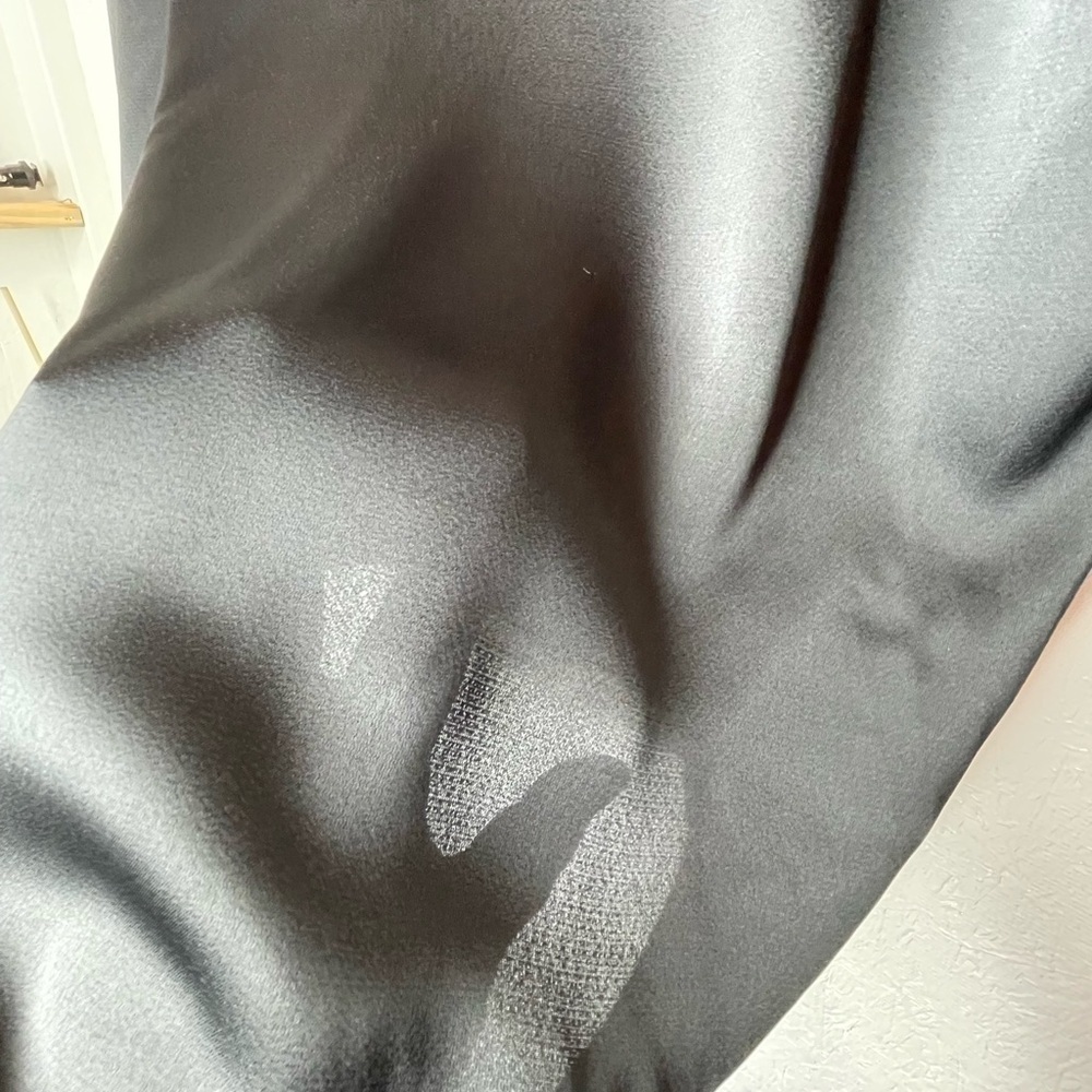 NWT Joie Limited Edition Women’s Satin Long Sleeve Button Up Blouse XXL Black - Picture 10 of 11